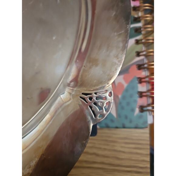 Vintage WM Rogers #411 Silver Plate 11" Oval Serving Platter/Tray Antique Unique - Picture 5 of 5